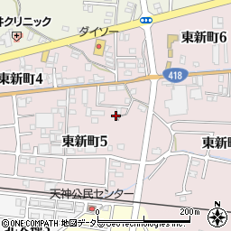 岐阜県関市東新町周辺の地図