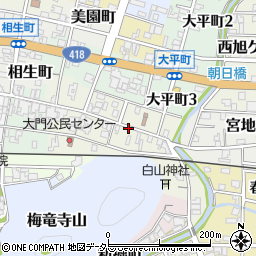 岐阜県関市大門町周辺の地図