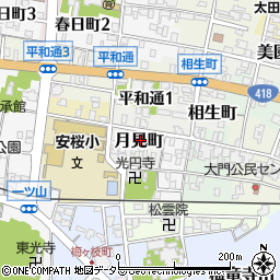 岐阜県関市月見町周辺の地図