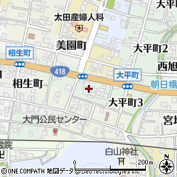 岐阜県関市観音前周辺の地図