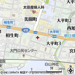 岐阜県関市観音前周辺の地図
