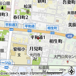 岐阜県関市平和通1丁目周辺の地図