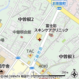 山梨県富士吉田市中曽根周辺の地図