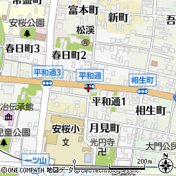 岐阜県関市平和通周辺の地図