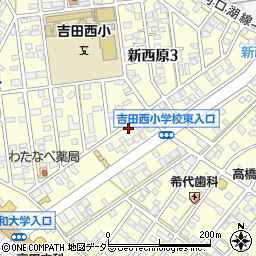 山梨県富士吉田市新西原周辺の地図