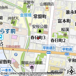 岐阜県関市春日町周辺の地図