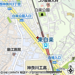 トヨタレンタリース神奈川東白楽駅前店周辺の地図