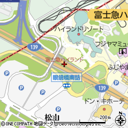 富士急﻿ハイランドバスターミナル周辺の地図