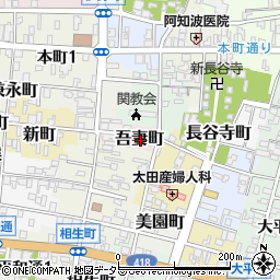 岐阜県関市吾妻町周辺の地図