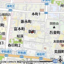 岐阜県関市新町周辺の地図