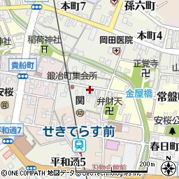 岐阜県関市鍛冶町周辺の地図