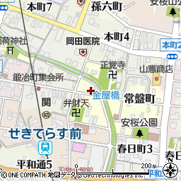 岐阜県関市金屋町周辺の地図