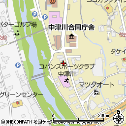 岐阜県中津川市かやの木町周辺の地図