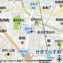 岐阜県関市貴船町周辺の地図