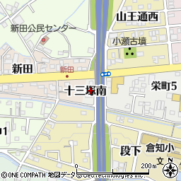 岐阜県関市十三塚南周辺の地図