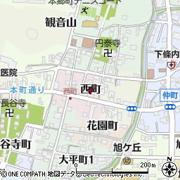 岐阜県関市西町周辺の地図