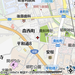 岐阜県関市森西町2周辺の地図