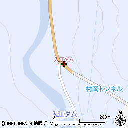 入江ダム周辺の地図