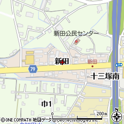 岐阜県関市新田周辺の地図