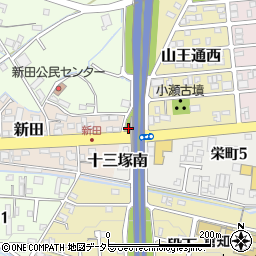 岐阜県関市十三塚町周辺の地図