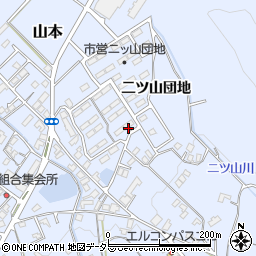 長野県飯田市山本二ツ山団地周辺の地図