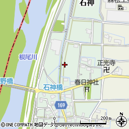 岐阜県本巣市石神周辺の地図