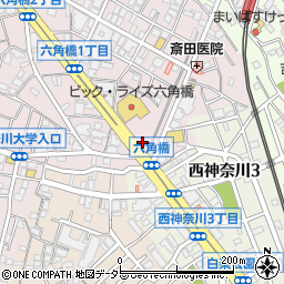 神奈川県横浜市神奈川区六角橋1丁目11-3周辺の地図