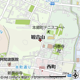 岐阜県関市観音山周辺の地図