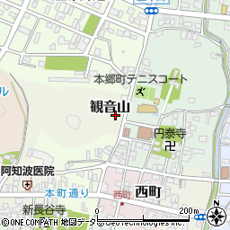 岐阜県関市観音山周辺の地図