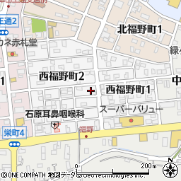 岐阜県関市西福野町周辺の地図