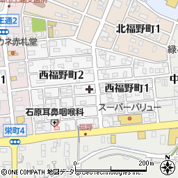 岐阜県関市西福野町周辺の地図