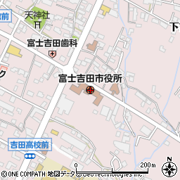 富士吉田市役所　上下水道工務課周辺の地図