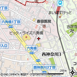 本陣串や 六角橋店周辺の地図