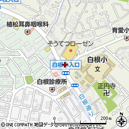 横浜白根郵便局周辺の地図