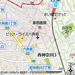神奈川県横浜市神奈川区六角橋1丁目2周辺の地図
