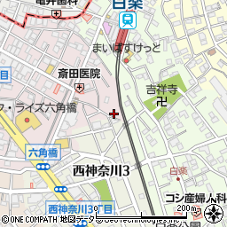 神奈川県横浜市神奈川区六角橋1丁目5-3周辺の地図