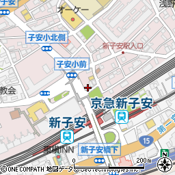 リパーク新子安駅前駐車場周辺の地図