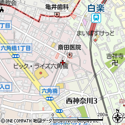 神奈川県横浜市神奈川区六角橋1丁目9-26周辺の地図