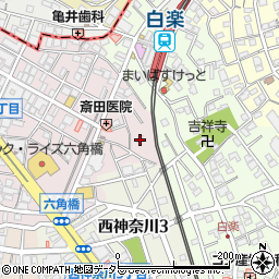 神奈川県横浜市神奈川区六角橋1丁目5-8周辺の地図