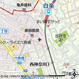 神奈川県横浜市神奈川区六角橋1丁目5-9周辺の地図