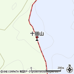 十膳山周辺の地図