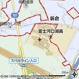 山梨県立富士河口湖高等学校周辺の地図