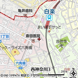 神奈川県横浜市神奈川区六角橋1丁目5-12周辺の地図