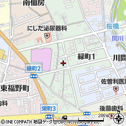 岐阜県関市緑町周辺の地図