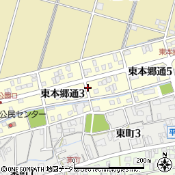 岐阜県関市東本郷通周辺の地図
