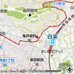ローソンＨ白楽駅西口店周辺の地図