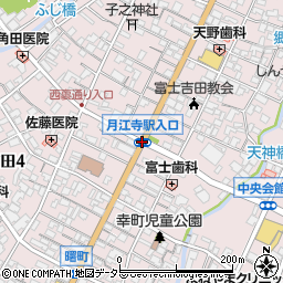 月江寺駅入口周辺の地図