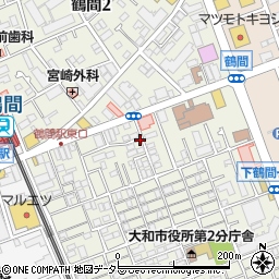 神奈川県大和市鶴間周辺の地図