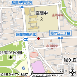 座間市役所入口周辺の地図