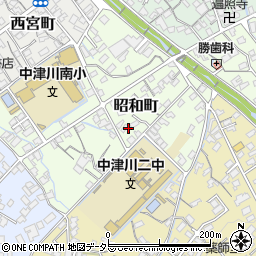 岐阜県中津川市昭和町周辺の地図
